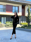 Charlize Siyah Triko Elbise