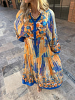 Çiçekli Sarılı Oversize Salaş Elbise 07062153