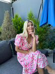 Cielo Sırt Detay Pembe Elbise