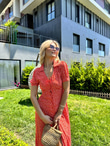 Çıtır Desen Gömlek Elbise Kırmızı 0806266
