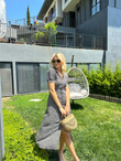 Çıtır Desen Gömlek Elbise Siyah 0806266
