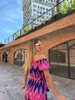 Dany Pembe Desenli Poplin Elbise 07062145