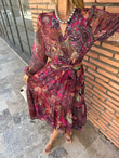 Desta Bel Dekolteli Şifon Elbise 07062146