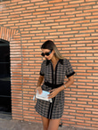 Fermuarlı Garnili Tüvit Elbise Siyah 1707462