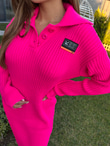 Fuşya Yumoş Kazak Elbise