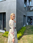Gilda Astarlı Krem Şifon Elbise