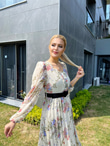 Gilda Astarlı Krem Şifon Elbise