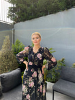 Gilda Astarlı Siyah Şifon Elbise