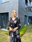 Gilda Astarlı Siyah Şifon Elbise