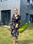 Gilda Astarlı Siyah Şifon Elbise