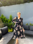 Gilda Astarlı Siyah Şifon Elbise