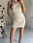 Ham Ekru Triko Elbise 07062180