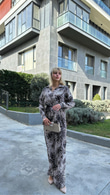 Hasır İnce Kemerli Leopar Gömlekli Takım 17074543