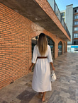 Kaina Kemerli Beyaz Elbise 070621195