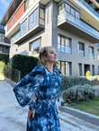 Kanny Bel Lastikli Astarlı Şİfon Elbise Mavi  17074523