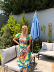 Karnaval Desenli Poplin Elbise 1506287