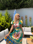 Karnaval Desenli Poplin Elbise 1506287