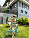 Karnaval Desenli Poplin Elbise 1506287