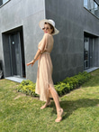 Kemerli Camel Sasha Elbise