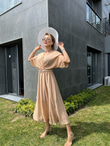 Kemerli Camel Sasha Elbise