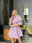 Kemerli Lila Elbise
