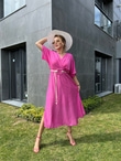 Kemerli Pembe Sasha Elbise