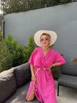 Kemerli Pembe Sasha Elbise