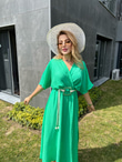 Kemerli Yeşil Sasha Elbise