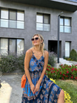 Lenda İnce Askılı Mavi Elbise 0707291