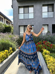 Lenda İnce Askılı Mavi Elbise 0707291