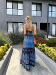 Lenda İnce Askılı Mavi Elbise 0707291