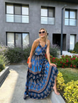 Lenda İnce Askılı Mavi Elbise 0707291
