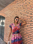Lenta Çiçekli Astarlı Şifon Elbise 07062132