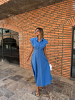 Lesla Belden Oturtmalı Bebe Mavisi Elbise 070621149