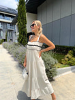 Liensa Biyeli Krem  Elbise 0707289
