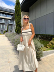 Liensa Biyeli Krem  Elbise 0707289