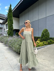 Liensa Biyeli Yeşil Elbise 0707289