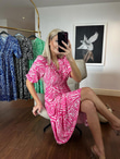Lucca Bürümcük Kruvaze Elbise pembe 2504159