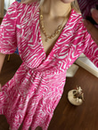 Lucca Bürümcük Kruvaze Elbise pembe 2504159