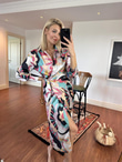 Marka Model Pembe Saten Kruvaze Uzun Elbise 0805175