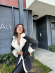 Mila Antrasit İçi Beyaz Kürk Detay Jean Mont 1707429