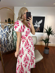 Nalia Etnik Desen Keten Elbise Pembe 0704117