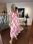 Nalia Etnik Desen Keten Elbise Pembe 0704117
