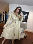 Nasha Kemerli Krem Poplin Elbise 230251