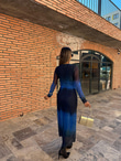 Olivia Tül Elbise Mavi Siyah 070621213