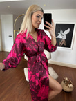 Paris kemerli saten elbise pembe 2404155
