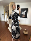 Paris kemerli saten elbise siyah 2404155