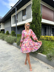 Peny Sırt Dekolteli Pembe Elbise 1506280