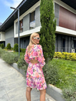Peny Sırt Dekolteli Pembe Elbise 1506280