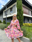Peny Sırt Dekolteli Pembe Elbise 1506280